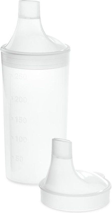 VITILITY Beker - transparant - met drinktuit voor volwassenen - 250 ml - Wit