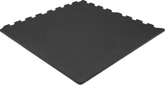 Speelmat foam - 1.54m² - Zwart - 12mm - 4 tegels - EVA foam