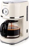 Emerio Retro Koffiezetapparaat met glazen kan - 1.5L - Anti drup - Warmhoudplaatje - Anti slip - Filterkoffie - CME-133280.1 Crème