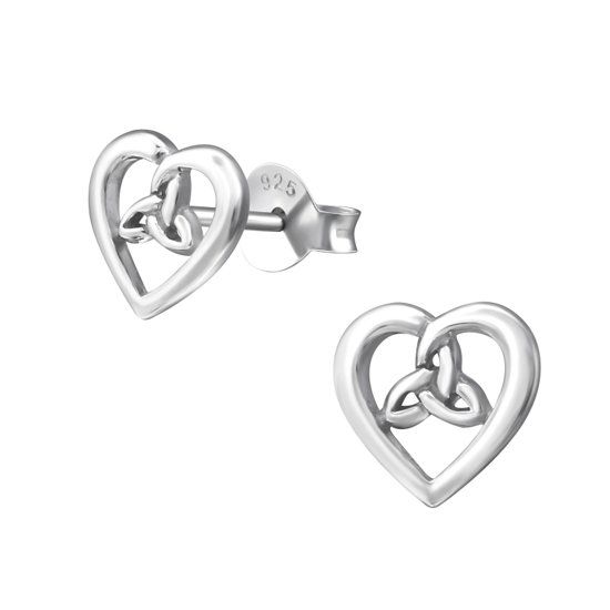 Aramat Jewels zilveren oorbellen keltisch hart-925 zilver-zilverkleurig-8x7mm