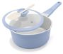 Omgoods - Poêle de cuisson en céramique, 20 cm - Antiadhésive, avec couvercle, compatible avec toutes les sources de chaleur