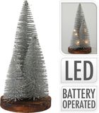 Koopman Kerstbomen 30cm op voet LED incl. timer - Zilver