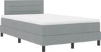 vidaXL Lit boxspring avec matelas, gris clair, 120 x 200 cm, avec revêtement en tissu