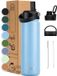 VANN® Bouteille d'eau en acier inoxydable à paroi triple 650 ML avec paille pour adultes – Bay Blue