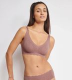 Sloggi Zero feel Soft Bra Bliss - Naadloze BH top - Kanten bralette met brede bandjes - M - Oranje