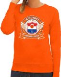 Bellatio Decorations Kingsday drinking team sweater oranje dames XL