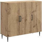 vidaXL Dressoir Artisanaal eiken 89 x 34,5 x 80 cm Bewerkt hout