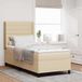 Maison Exclusive - Lit boxspring avec coussins et tête de lit, couleur crème, 200 x 90 cm, tissu