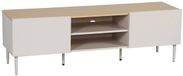 sweeek - Meuble TV métal et décor bois 2 portes 140cm - ashton