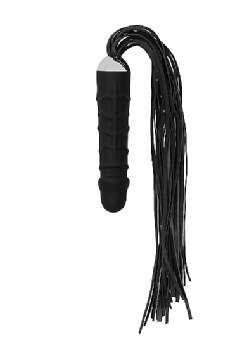 Shots Media Ouch! - Black Whip with Realistic Silicone Dildo - Black