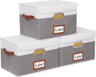 Goodivery ® Boîte de rangement pliable élégante avec couvercle et poignées - Gris