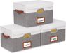 Goodivery ® Boîte de rangement pliable élégante avec couvercle et poignées - Gris