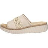 Rieker Slippers beige Textiel - Maat 36