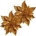 Cosy & Trendy Kerstboomversiering bloem - 2x stuks - clip - koper - kerstster - 18 cm