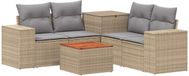 vidaXL - Bankstel - 6 - st - Beige - en - Lichtgrijs - Poly - Rattan - en - Staal