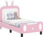 vidaXL Cadre de lit pour enfant avec tête de lit, rose, 70 x 140 cm, PU