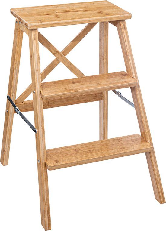 Bamboe Opstapje Gautier - 3 Treden - 150 kg - Opklapbaar