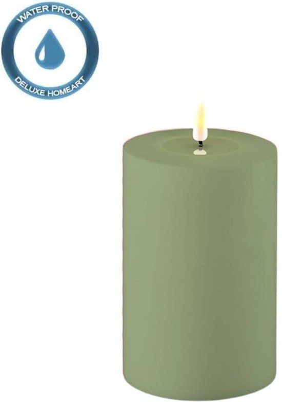 Deluxe Homeart LED Kaars Dust Green 10 x 15 cm - Outdoor - Wax