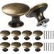 Petites Ecrevisses - 10 Pcs Poignées De Tiroir Ronde Vintage 30mm Boutons Meubles Pour Placards Armoires Commodes Avec Vis Bronze