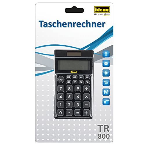 Idena 505126 - Rekenmachine TR 800 - Zonne-energie - 8-cijferig display - Zwart