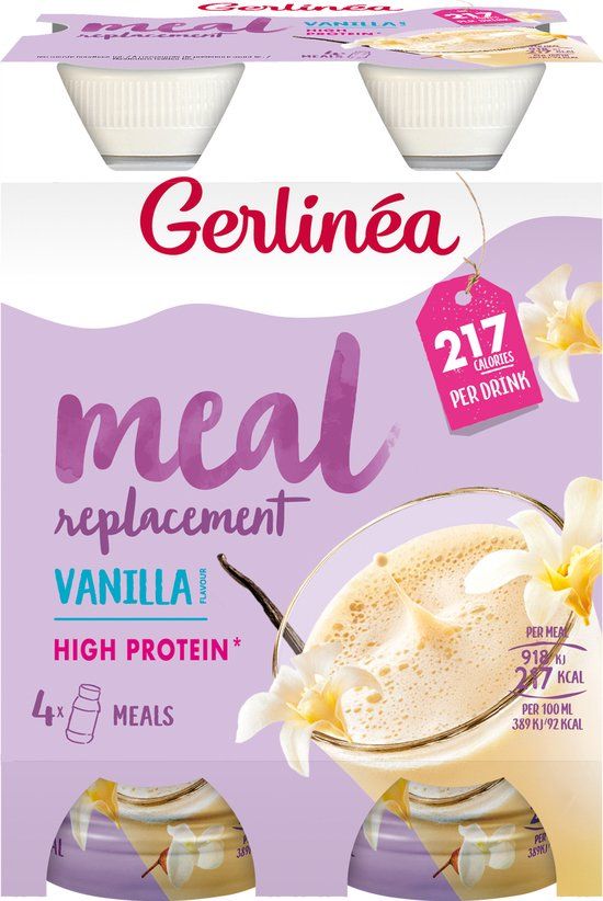 Gerlinea Maaltijdvervanger - Afslankdrink - Vanille - 4 x 236 ml