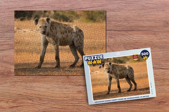 MuchoWow Puzzel Hyena - Afrika - Legpuzzel - Puzzel 500 stukjes - Sinterklaas cadeautjes - Sinterklaas voor grote kinderen