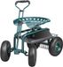 VEVOR rolstoel, werkplaatswagen van staal, belastbaar tot 136kg, tuinwagen met 25cm handvat en 45-54cm in hoogte verstelbare stoel, trolley, 30PSI bandenspanning, werkstoel, tuinstoel, groen