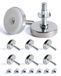 8Pcs M10 X 50MM Pieds de meuble réglables avec base ronde - Incluant 8 écrous à impact
