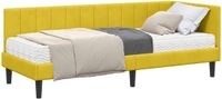 vidaXL Hoekbedframe met Matras Geel Fluweel 80 x 200 cm