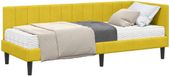 vidaXL Hoekbedframe met Matras Geel Fluweel 80 x 200 cm