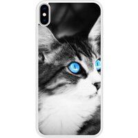 Apple Siliconen hoesje compatibel met iPhone XS Max Kattenogen blauw