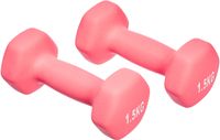 Amazon Basics Paire d'haltères en néoprène, 3 kg, 1.5 kg (lot de 2), Rose