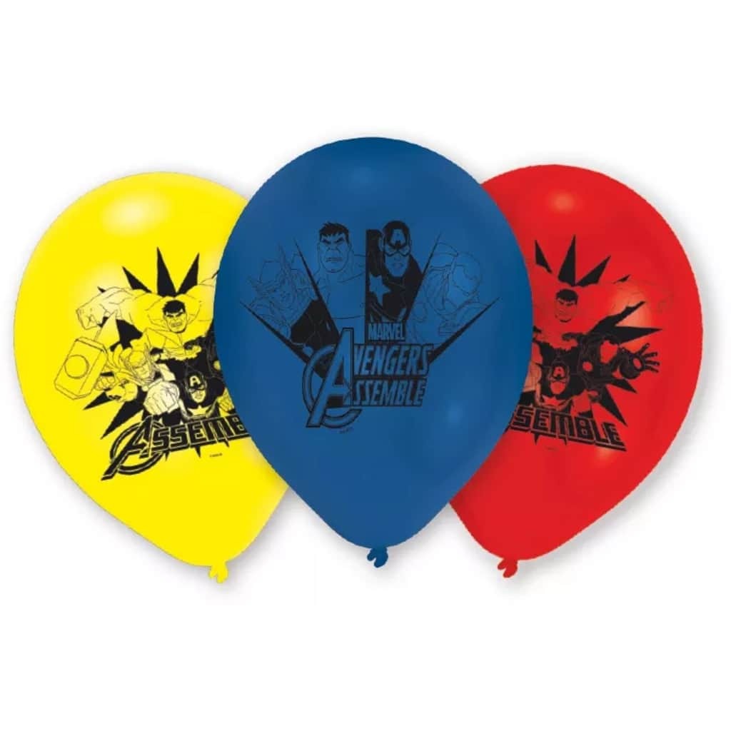 Amscan Ballonnen Avengers 23 Cm Geel/blauw/rood 6 Stuks