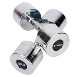 TREXO Verchroomde halterset, 2 x 9 kg, stalen halters met antislip handgreep