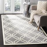 Safavieh Cambridge Collectie CAM311 Vloerkleed, Wol, Handgetuft, Donkergrijs & Ivoor, 152 x 244 cm