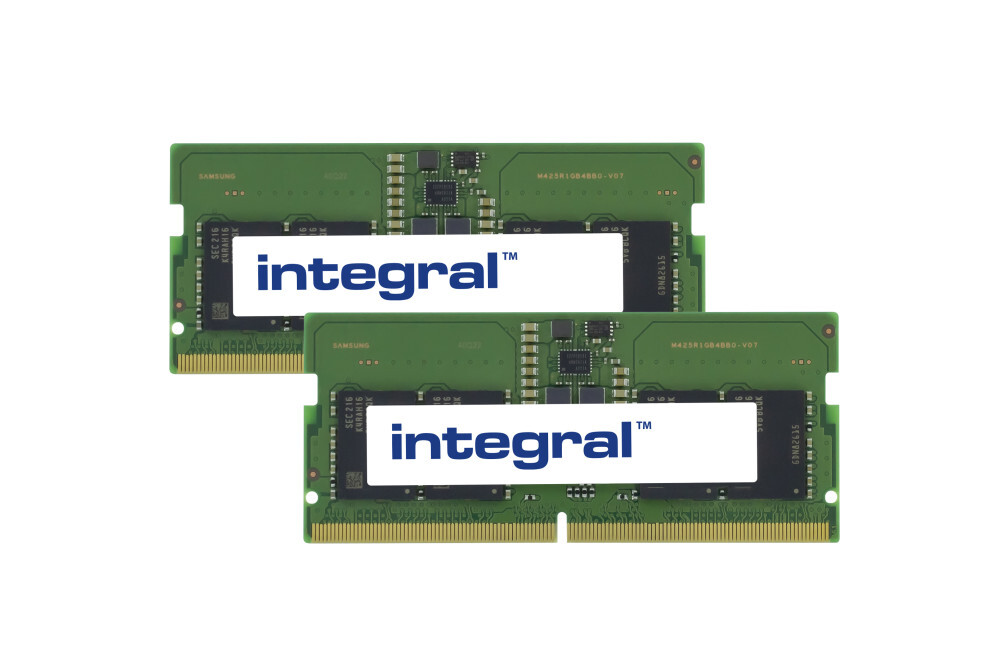 Integral 16GB (2x8GB) LAPTOP RAM MODULE KIT DDR5 4800MHZ PC5-38400 UNBUFFERED NON-ECC SODIMM 1.1V 1GX16 CL40 INTEGRAL