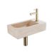 Saniclass Fuente fonteinset – rechthoekig – 40x22x10 cm – travertin beige – geborsteld gouden kraan
