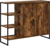 vidaXL Bijzetkast Gerookt eiken 96,5 x 30 x 75 cm Bewerkt hout