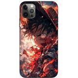 One piece Hoesje iPhone 15 Pro Luffy énervé art manga anime