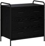 vidaXL Ladekast Zwart eiken 70 x 39,5 x 71 cm Bewerkt hout