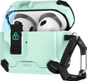 Apple AirPods 1/2 Housse de protection avec mousqueton, turquoise