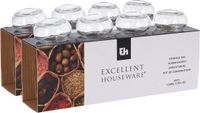 Excellent Houseware Kruidenpotjes - 8 stuks - Glas - Transparant - 150 ml