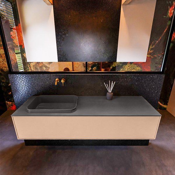 Mondiaz ERIN 150cm badmeubelset onderkast Rosee - Dark grey - links