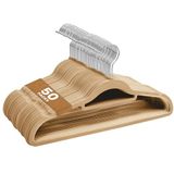 Sasha Morel Set van 50 fluwelen kleerhangers - antislip fluwelen hangers voor kleding, ruimtebesparende hangers voor volwassenen met strikorganizer en draaibare haken - kledinghangers
