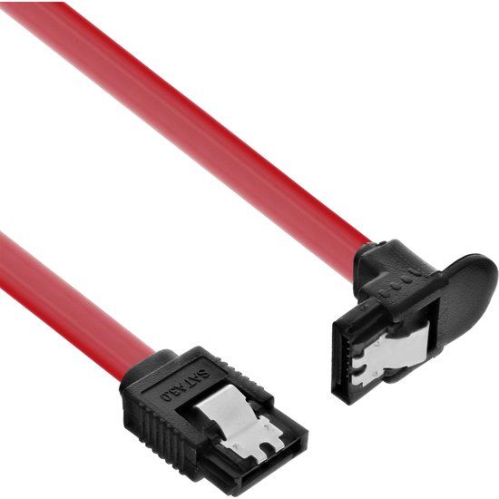 InLine SATA 6Gb/s kabel, met kabelschoen, haaks, 0,3m