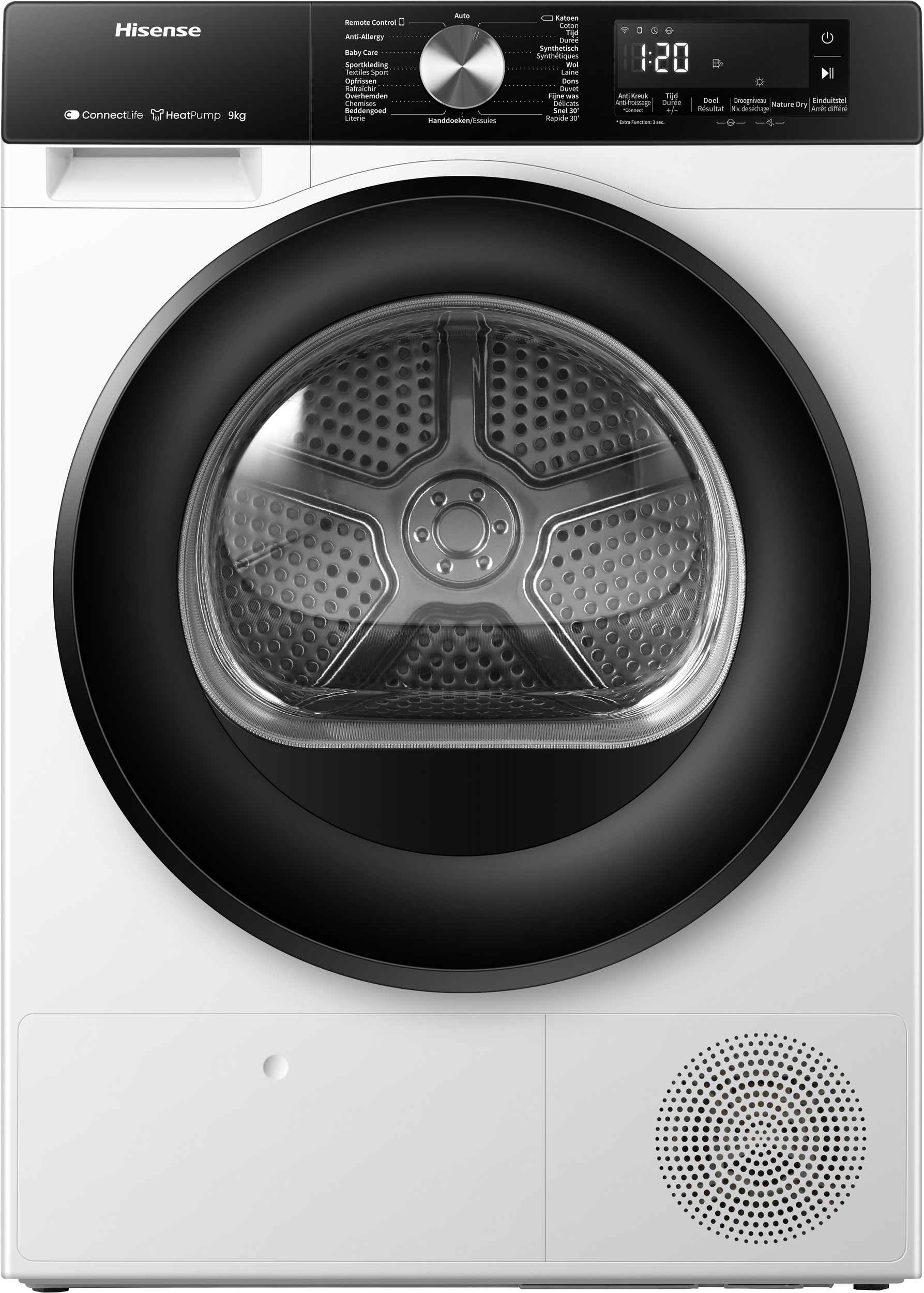Hisense DH3S902BW3 - Warmtepompdroger - 9 kg - A+++ - ConnectLife - Wit