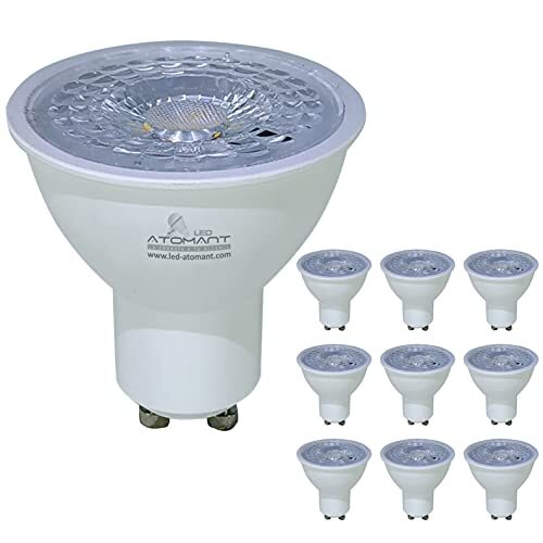 LED ATOMANT Verpakking met 10 x GU10 LED 9 W warm wit (3000 K), 810 lumen, stralingshoek 38 graden, A+, 9 W, 50 mm, 10 stuks