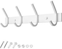 Dripex Porte-manteau Acier inoxydable Double crochet Blanc 4 crochets 20kg