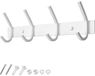 Dripex Porte-manteau Acier inoxydable Double crochet Blanc 4 crochets 20kg