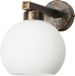TETRA KOFI Lampe murale noir, or antique, abat-jour blanc, numéro d'article 9-963